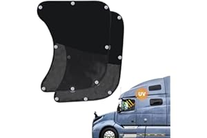 GOLPEW Side Window Sun Shade for Semi Truck, Upgarde Shade Interior UV Protection Truck Windows Shades RV Semi Truck Accessories Compatible with Freightliner, International, Volvo VNL Trucks (Black)
