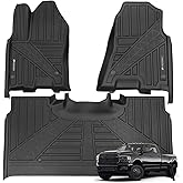 Protimat Floor Mat Custom for Dodge Ram 1500 SuperCrew Cab 2025 2026(New Body only), All Weather Waterproof TPE Floor Mats for Ram 1500 with Rear UnderSeat Factory Box 1st & 2nd Row Cargo Liner(3pcs)