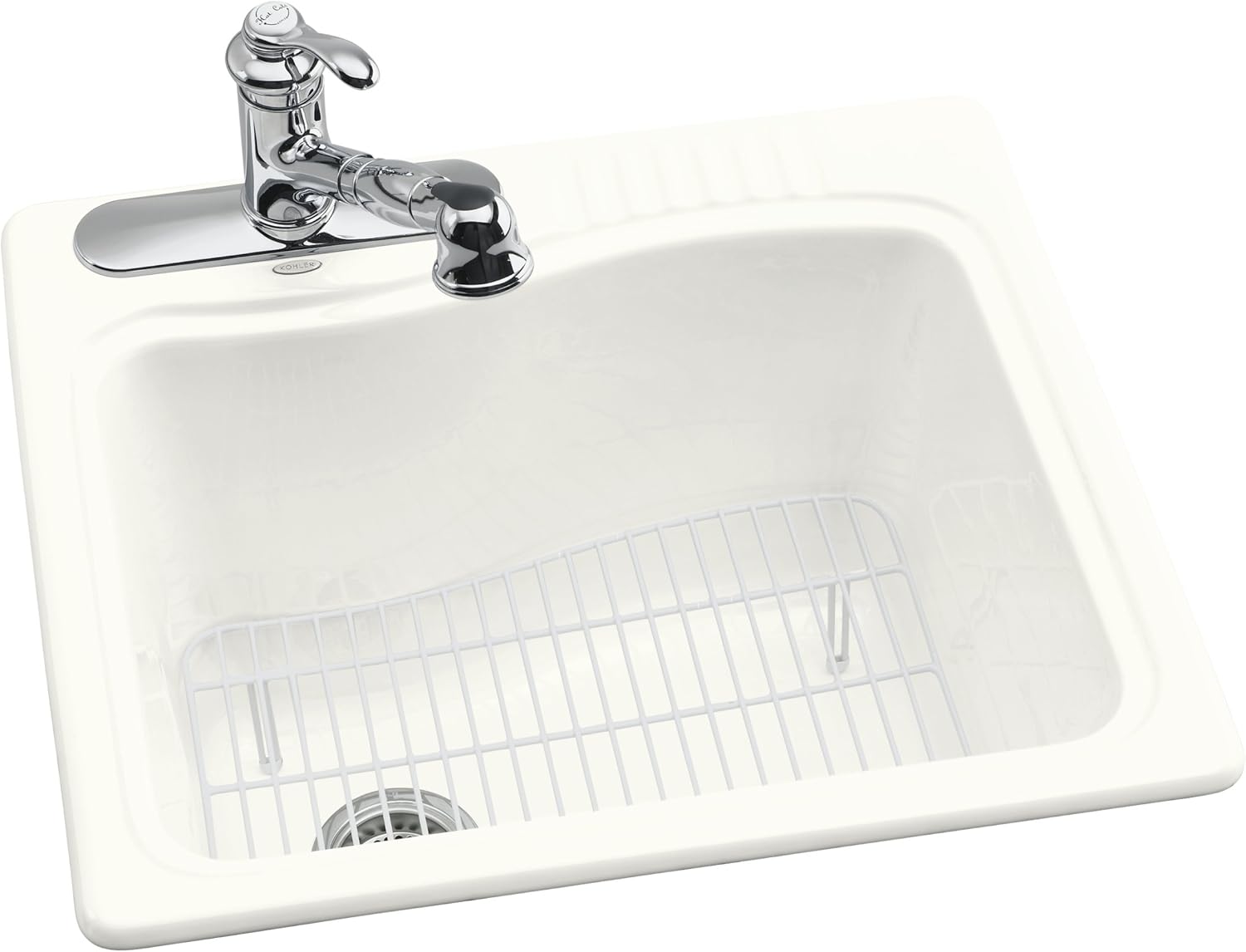 KOHLER K670330 River Falls SelfRimming Laundry Sink, White, Laundry