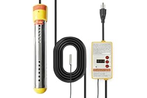 JOYGAIN Immersion Water Heater Portable Water Warmer: 1500W Portable Electric Water Heater - 304 Stainless Steel Hot Tub Heater with Thermostat Temperature Probe Bucket Heater for Home Emegency Camping Rv