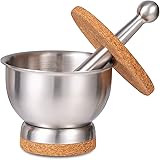 Nuovoo Stainless Steel Mortar and Pestle Set,Herb Bowl,Spice Grinder for Cooking (Stainless Steel)