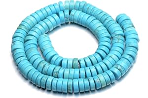 AD Beads Blue Turquoise Heishi Gemstone Loose Beads 15.5" 4mm 6mm 8mm 10mm 12mm (8mm)