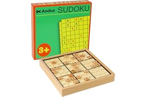 Andux Wooden Sudoku Puzzle Board Game with Drawer SD-02 (Black)