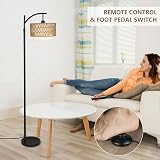 Rayofly Arc Floor Lamp with Dimmable LED Bulb Remote Dimmer Tall Black view 7