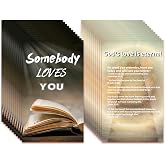 Kerosly 200 Pcs Christian Inspirational Cards Somebody Loves You &ndash; Double-Sided Bible Verse Encouragement Cards, Religious Faith Cards for Gifts, Church Outreach, Daily Devotion