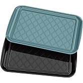 Grilling Prep &amp; Serve Trays for Party Set of 2, Large BBQ Serving Platters | Dishwasher Safe Plastic Trays for Raw and Cooked Food 17"&times;10.5" Stackable Party Supplies for Grilling, Meal Prep, Cafeteria