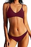 ZAFUL Women's Solid Spaghetti Strap Bralette Bikini