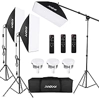 Andoer Softbox Photography Lighting Kit Professional Studio Equipment with 20"x28" Softbox, 2800-5700K 85W Bi-Color Temperatu
