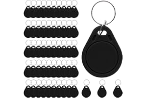 HSOKEW 125KHz RFID Key Fob, 50pcs Rewritable T5577 Key Fob Proximity Access Tag Duplicator Keyfobs ID Card Token Tag Entry Access Control System for RFID Writer (Black)
