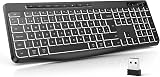 TECURS Wireless Keyboard White Backlit 2.4G UK Layout Full Size view 1
