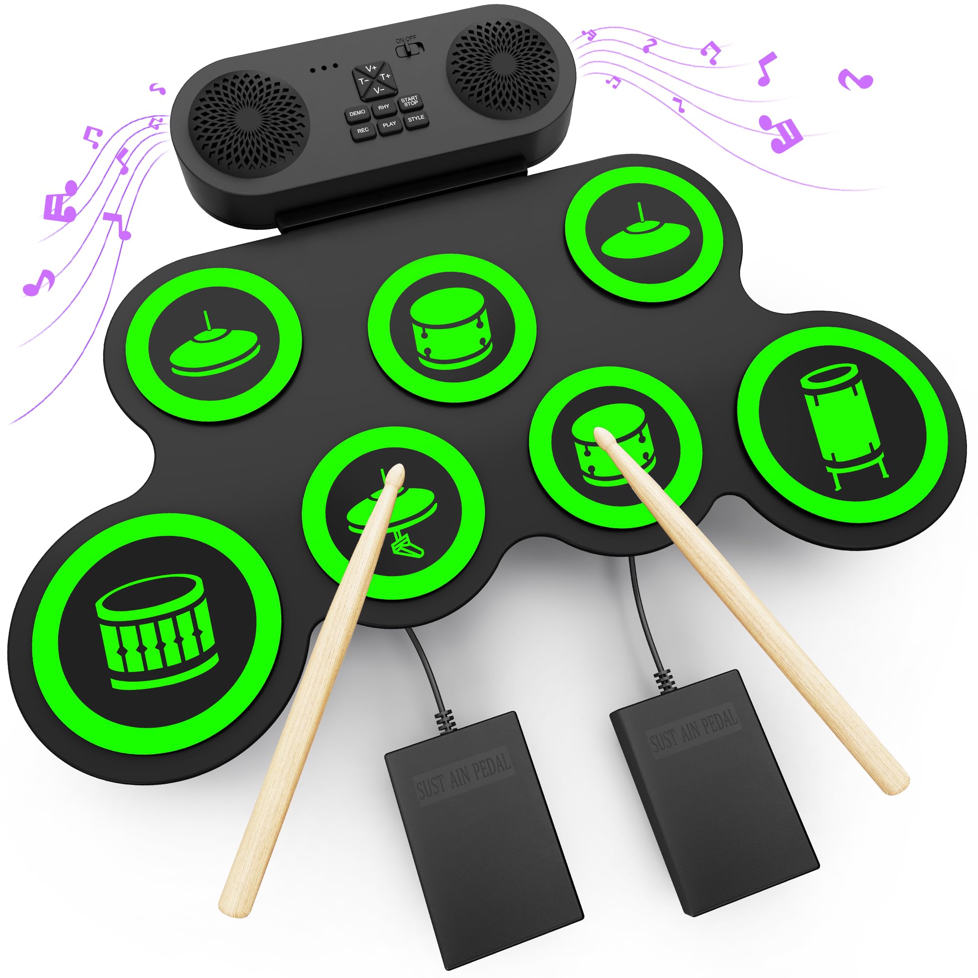 Electric Drum Set with Dual Speaker, Kids