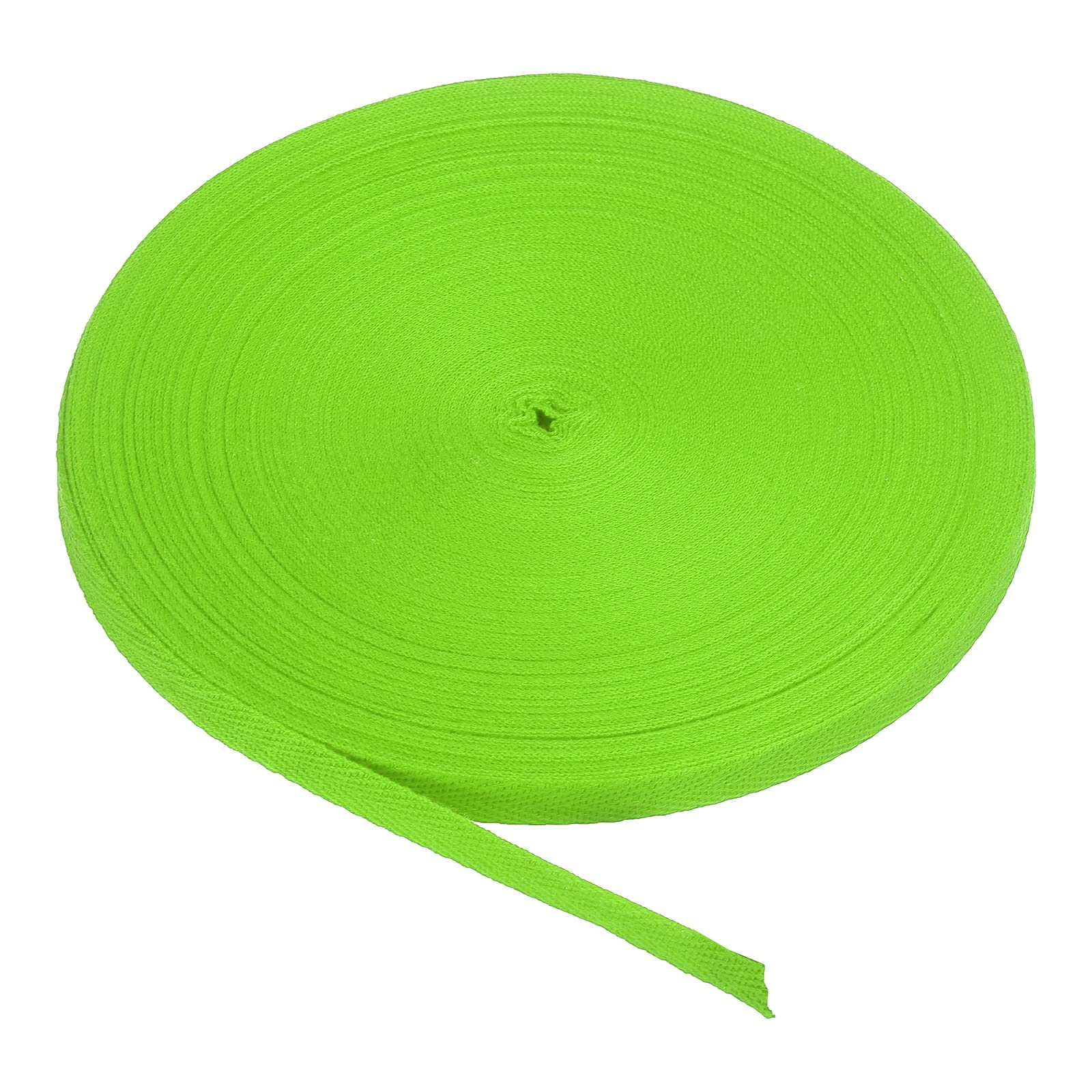 PATIKIL Cotton Twill Tape 10mm(3/8 Inch) 50 Yards Cotton Ribbon Bias Binding Tape Herringbone Webbing Trim for Sewing Gift Wrapping Craft DIY Bright Green - 45m