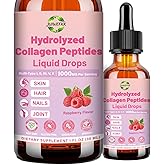 Multi Collagen Peptides Liquid Drop Hydrolyzed Collagen Complex for women | Organic Liquid Collagen Types I, II, III, IV, V with Biotin, Vitamin C &amp; Hyaluronic Acid, Hair, Skin, Nails &amp; Bone Health