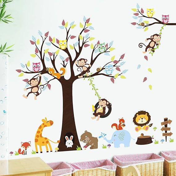 Dinosaur Livegallery Removable Cartoon Animals Wall Decals Diy Dinosaur And Ocean Fish Wall Sticker Murals Kids Baby Room Bedroom Nursery Classroom Decoration Decor Peel And Stick Art Decor Toys Games Kids