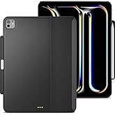 MAGEASY CoverBuddy iPad Case Fits Magic Keyboard for iPad Pro 13” (M5 & M4, 2024–2025) Magic Keyboard Compatible iPad Pro Case with Heat Dissipation, Built-in Pencil Holder (Leather Black 5.05)