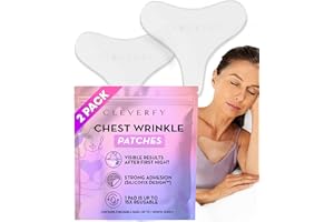 CLEVERFY Silicone Chest Anti Wrinkle Patches for Décolleté - 2-Pack of T-Shape Reusable Wrinkle Pads