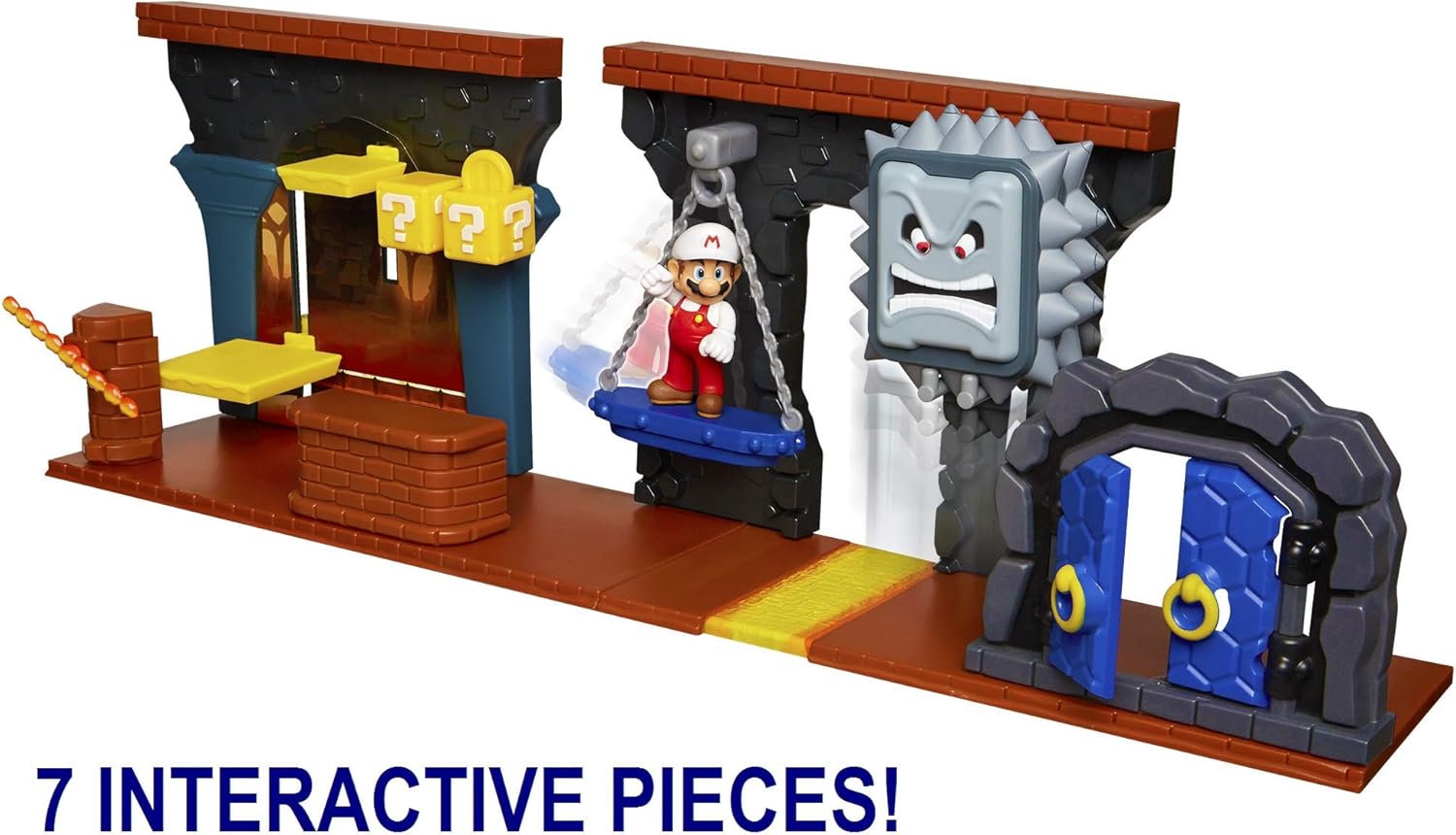Nintendo SUPER MARIO Dungeon Deluxe Play Set including 2.5” Fire Mario Action Figure & 7 Interactive Environment Pieces - Image 4