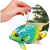 Beach Christmas Ornament – Hand-Painted Coastal Tree Decoration – Nautical Sea Life Ornament for Ocean Lovers – Unique Beachy Christmas Decor – Seashell & Sea Animal Gift (Tropical Fish)