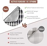 ACTIVE FOREVER 200x200CM Waterproof Picnic Blanket, Black Gray Plaid view 5