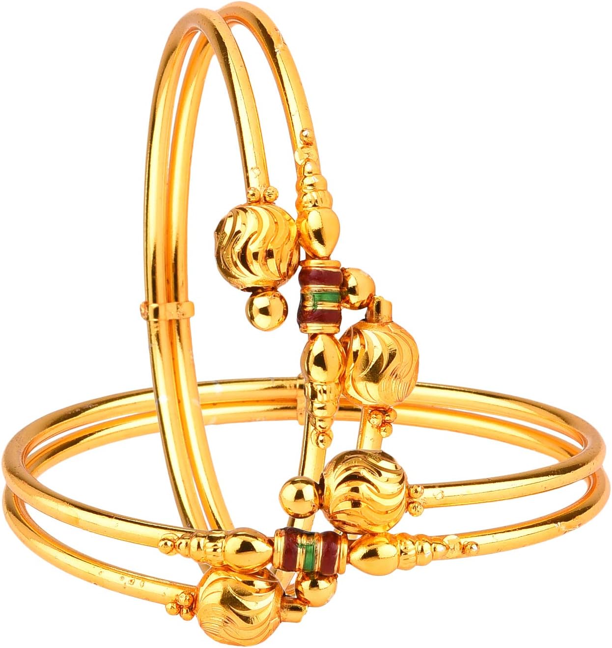 KENNICE Traditional Glod Plated Designer Bangles Jewellery for Women & Girls