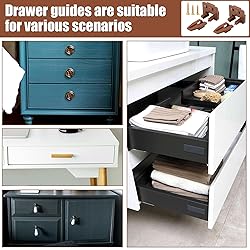 6pcs Drawer Track Guide Kit, Plastic Drawer Guides