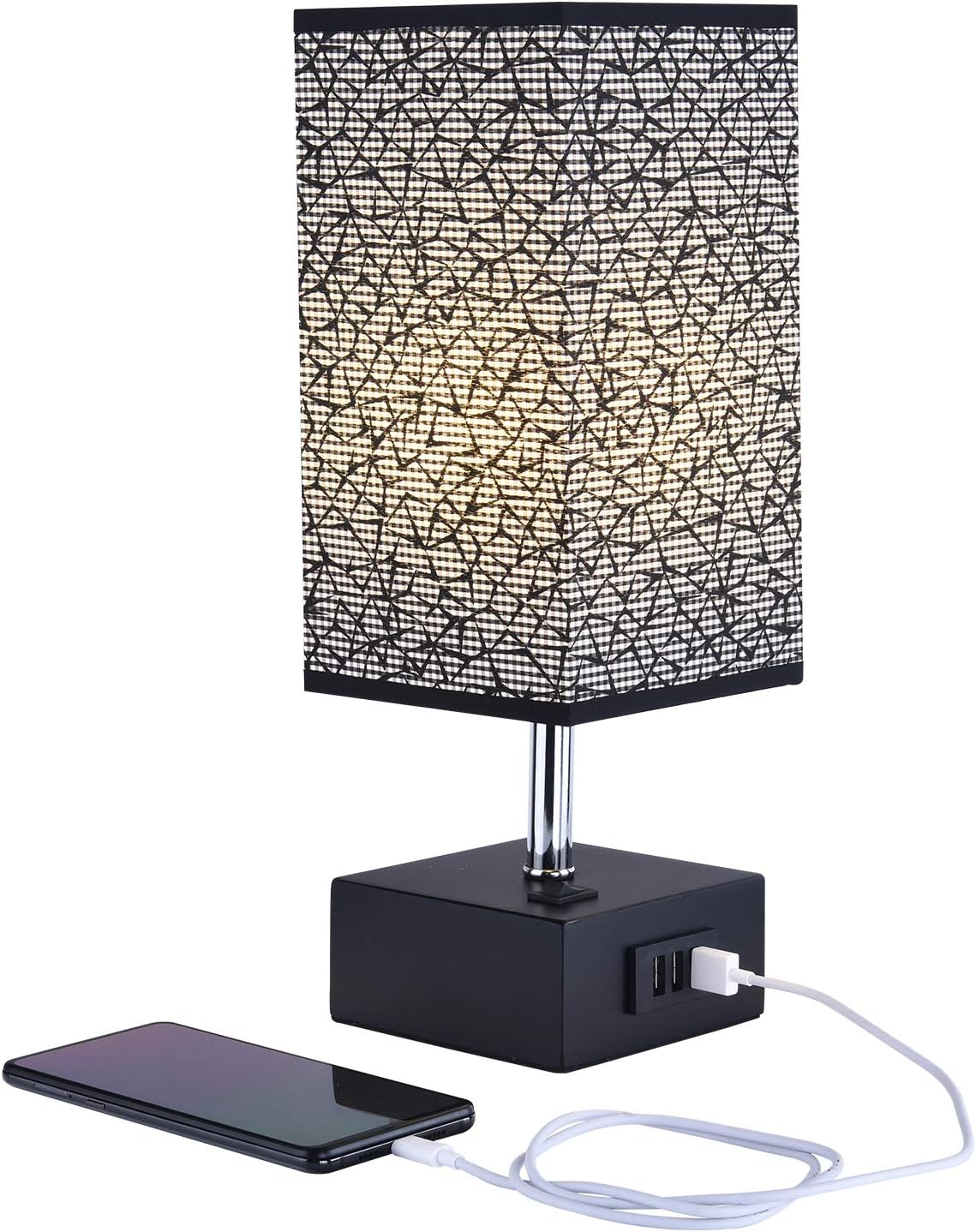 Table Lamp, Hhome Plus Bedside & Desk Lamp with 3 USB Charging Ports