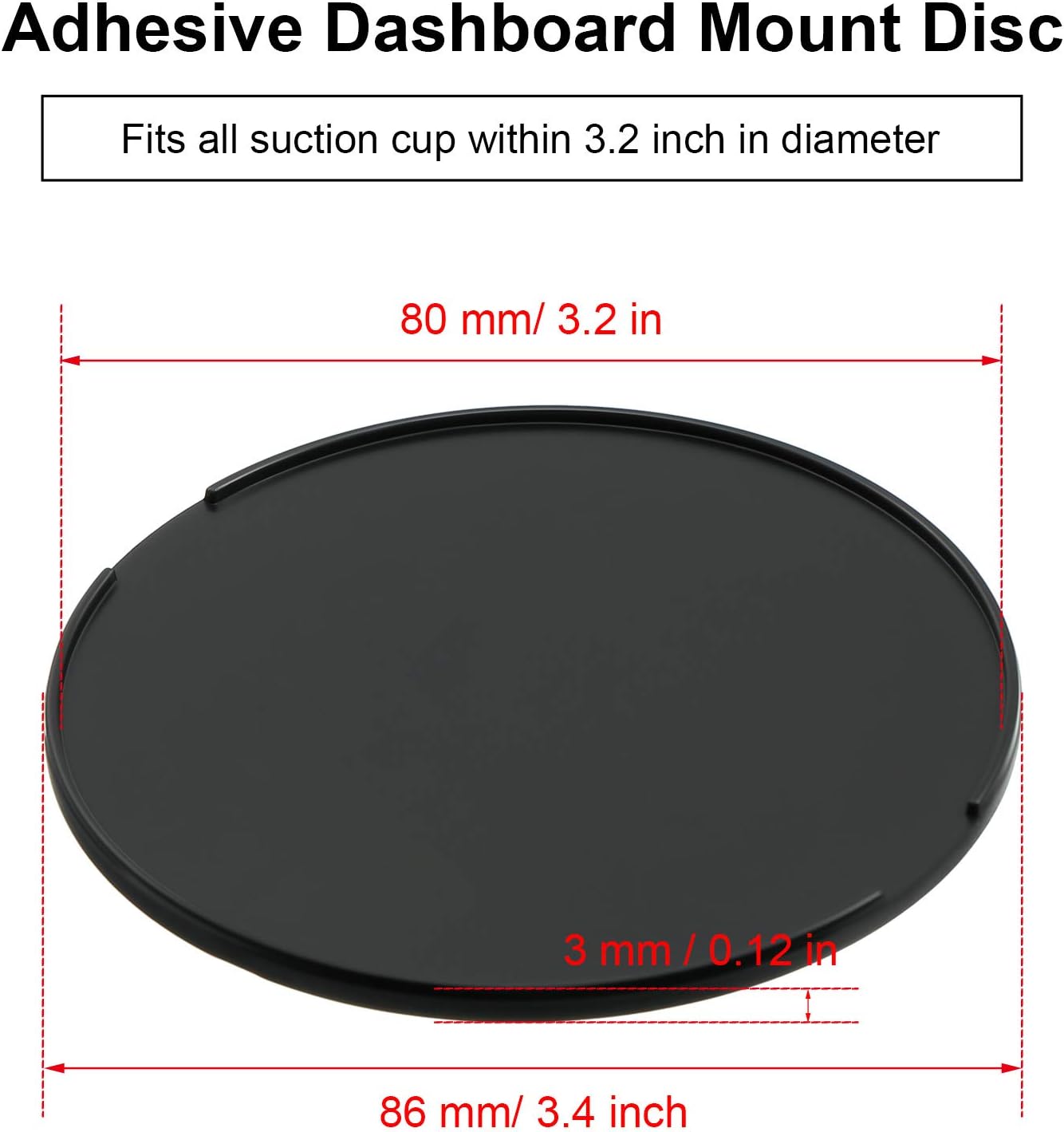 8 Piece Disc Dashboard Pad Suction Cup Mounting Disc Adhesive Dashboard Mount Disc Stick on