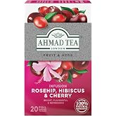 Ahmad Tea Rosehip &amp; Cherry Infusion, 20-Count Tea Bags, Rosehip, Hibiscus &amp; Cherry , 1.4 Oz, (Pack of 6)