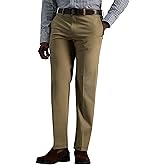 Haggar Mens Premium No Iron Khaki Straight Fit Flat Front Casual Pant