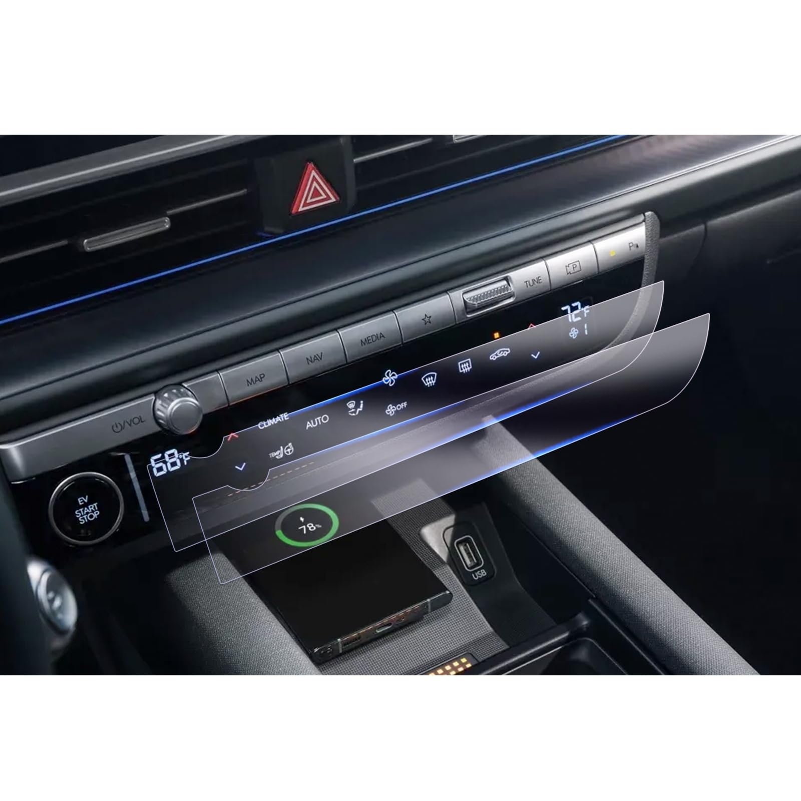 GAFAT Compatible with Hyundai Ioniq 6 2025 2026-2023 Air Conditioning Screen Protector, Nano Screen Protector for Ioniq 6 2024, Shockproof, 6H Anti-Scratch [Pack of 2]