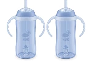 NUK Learner Straw Cup 10oz - Toddler Cup with Soft Straw for Easy Drinking Suitable for Ages 8 Months and Up