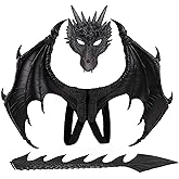 Alodidae Dragon Costumes Set Devil Wings Demon Tail Dino Mask for Halloween Masquerade Party Cosplay