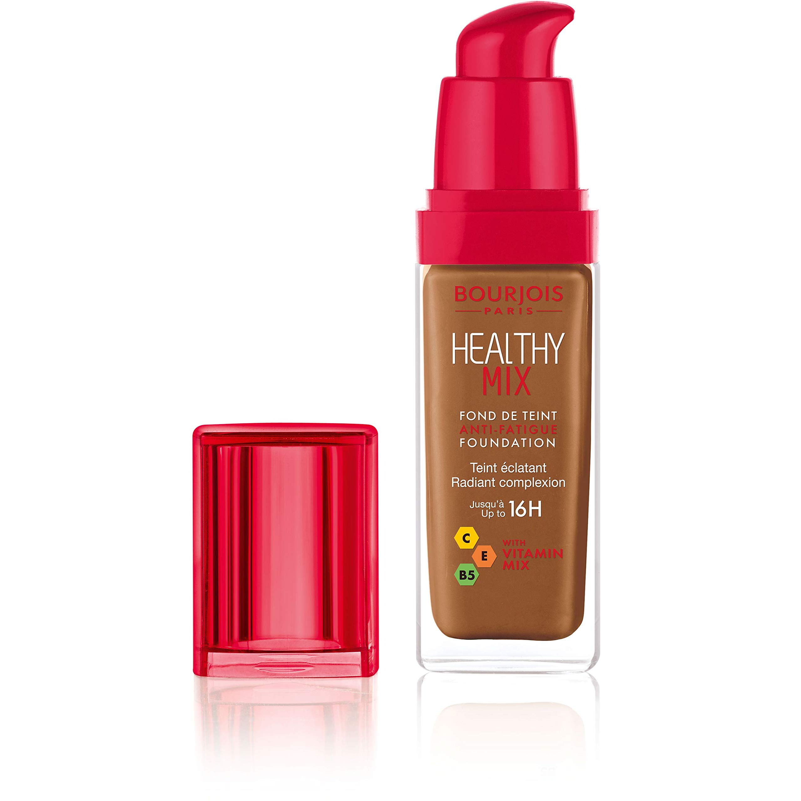 Bourjois Healthy Mix Anti-Fatigue Medium coverage Liquid Foundation 63 Cocoa, 30ml