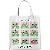 WAITPI Cute Canvas Tote Bag Gifts for Women, Funny Quotes Tote Bags, Girly Aesthetic Reusable Totes for Shopping Camping