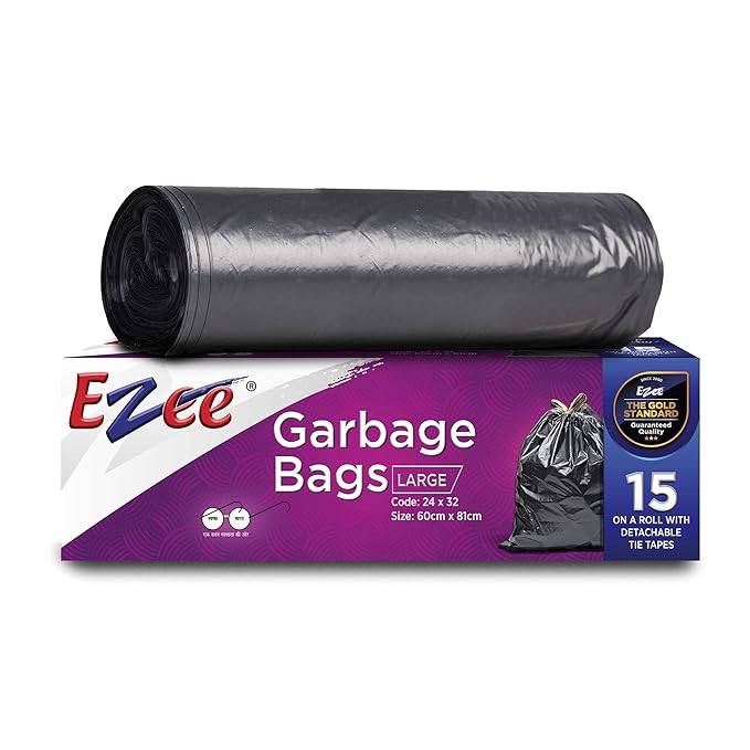 Ezee Garbage Bag 30 Pieces (Pack of 2, Large , 24x32 inches) Amazon