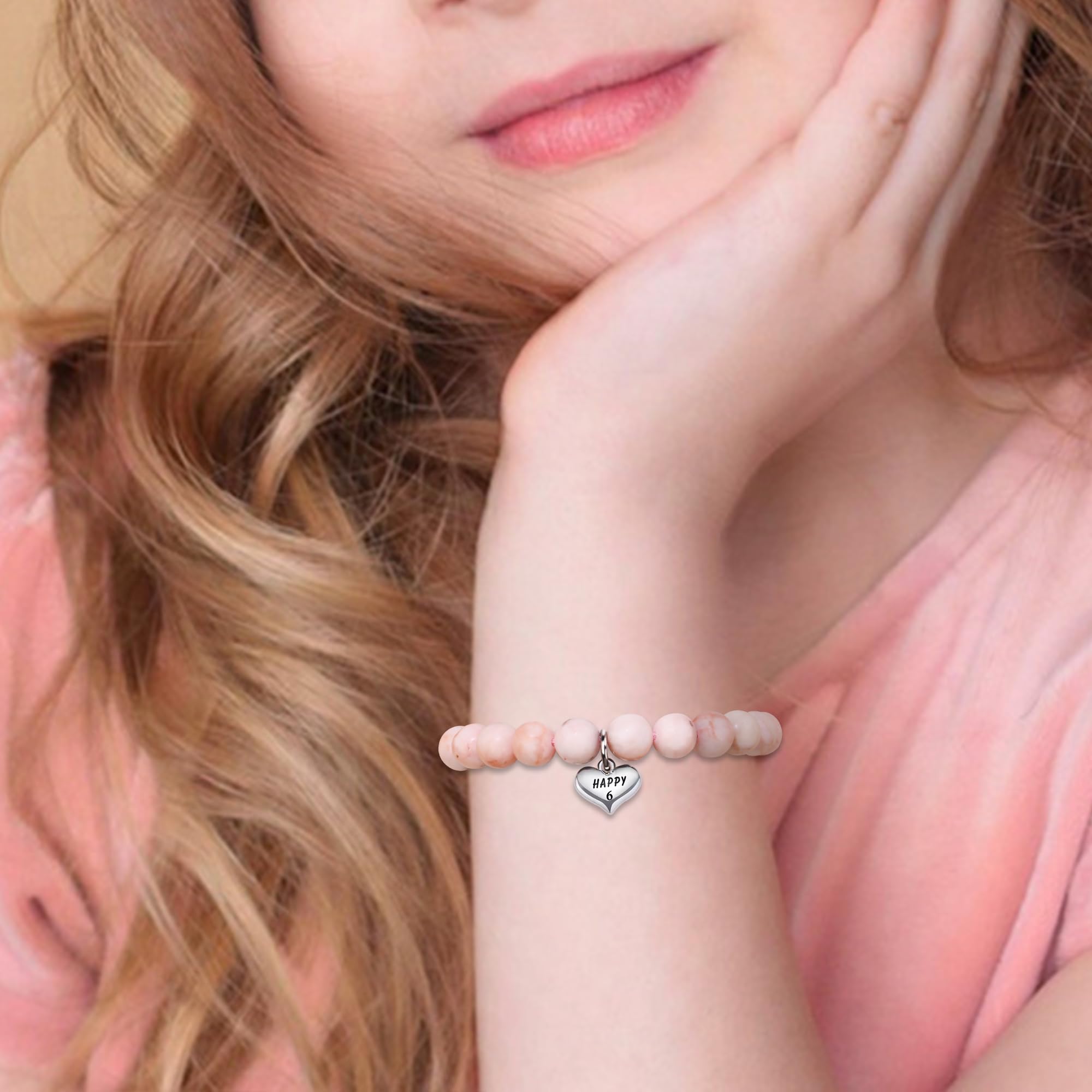 Sereney Birthday Gifts for Girls, Beaded Bracelets as 1 3 4 5 6 7 8 9 10 11 12 13 15 16 Year Old Birthday Gift, Adjustable Stone/Pearl Bracelet as Happy Birthday Gifts for Daughter Granddaughter Niece