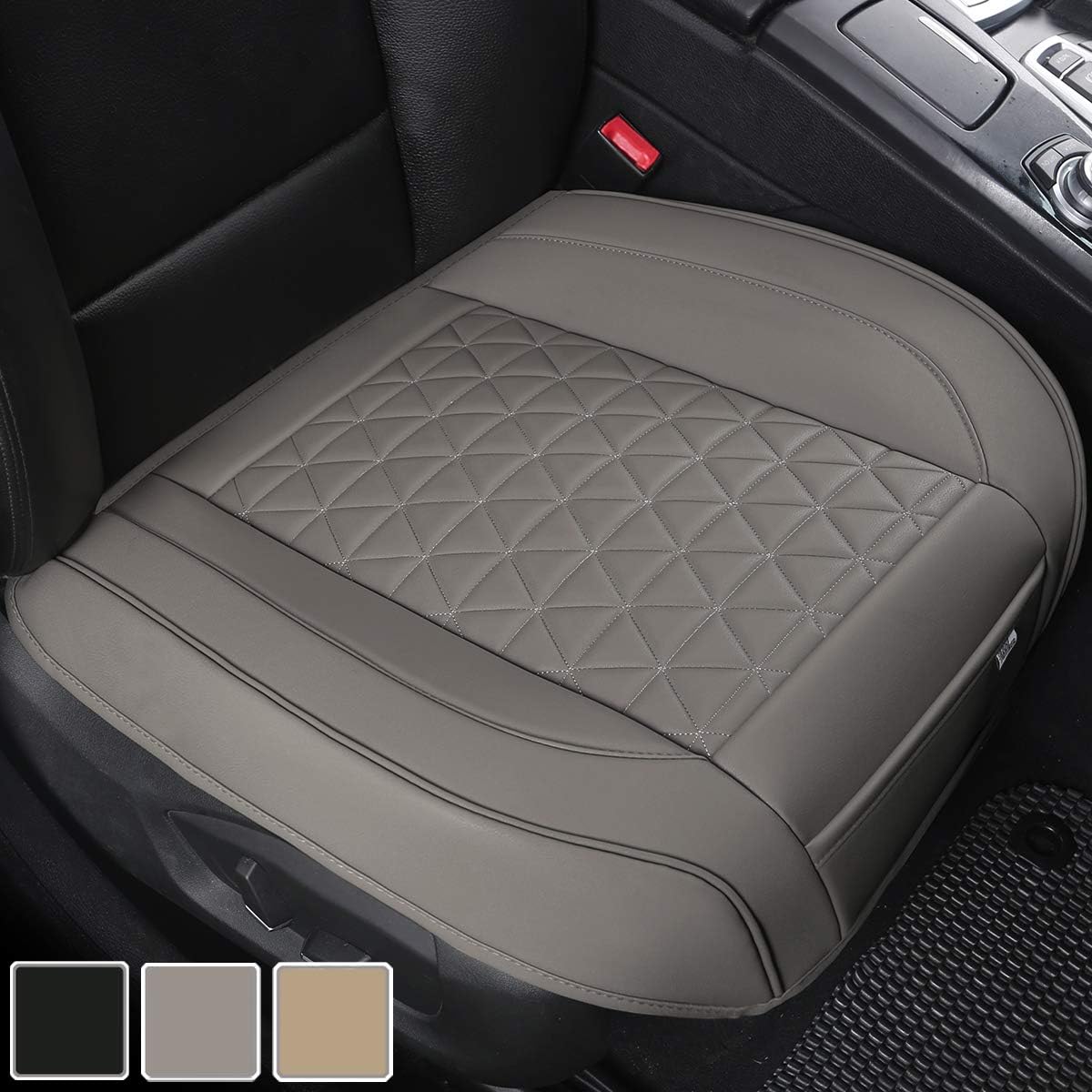 Black Panther 1 Piece Luxury PU Leather Front Car Seat Cover for Seat Bottom Universal Fit 90% of Cars