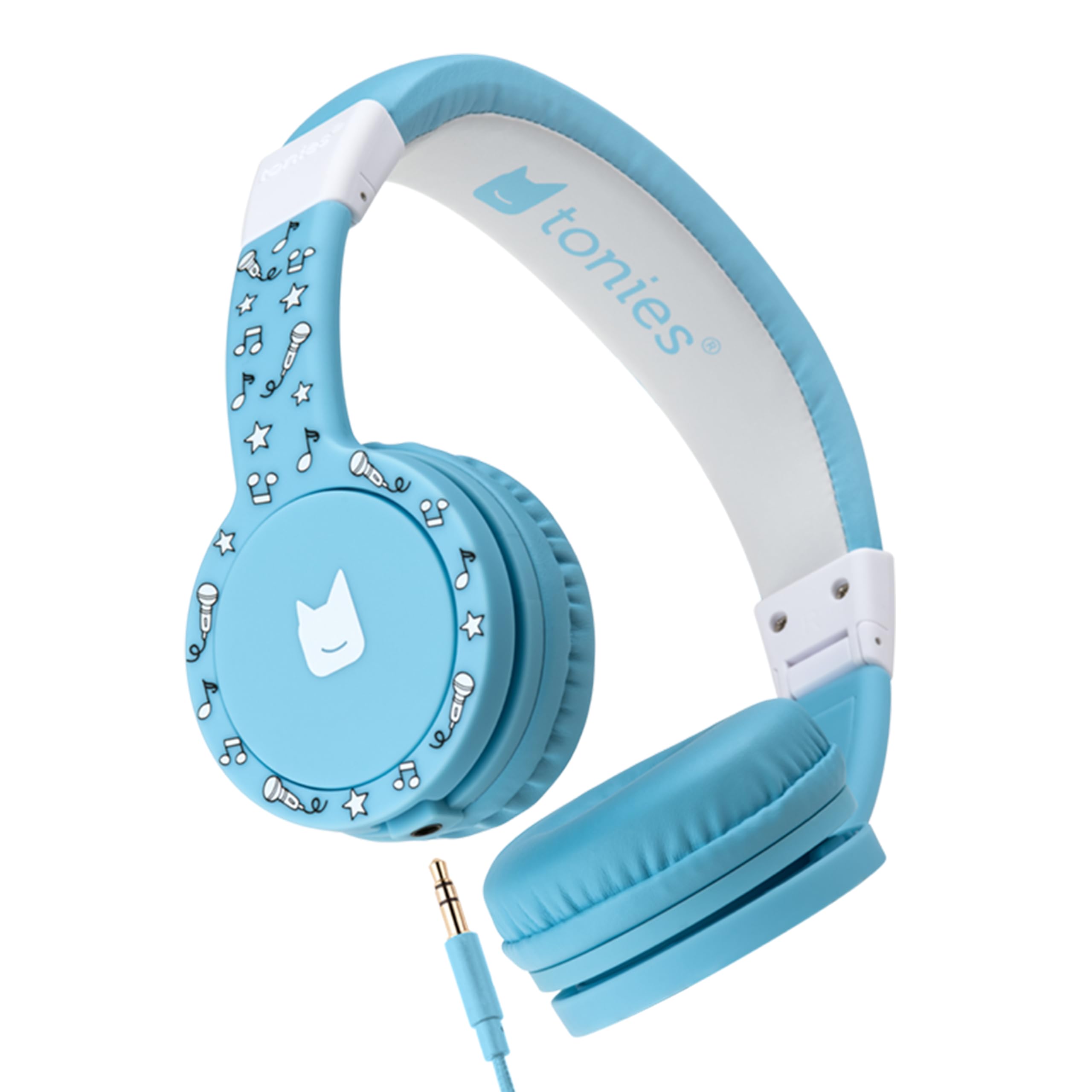Photo 1 of Tonies Foldable Wired Headphones for Kids - Comfortably Designed to fit On-Ear - Works with Toniebox 1 and All 3.5mm Devices - Light Blue