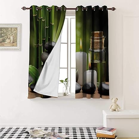 Amazon Com Flyerer Spa Window Curtain Fabric Hot Massage Rocks