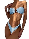 WDIRARA Women's 2 Piece Strapless Smocked Ring