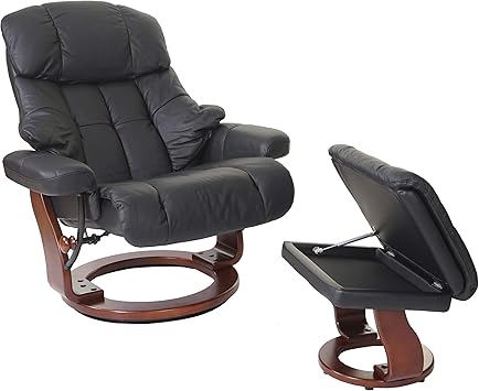 Robas Lund Sessel Leder Relaxsessel Tv Sessel Mit Hocker Bis 180 Kg Fernsehsessel Echtleder Schwarz Calgary Xxl Amazon De Kuche Haushalt