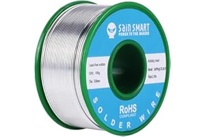 SainSmart 0.8mm Lead Free Solder Wire with Rosin2 Sn97 Cu0.7 Ag0.3, Tin Wire Solder for Electrical Soldering (100g /0.22lbs)