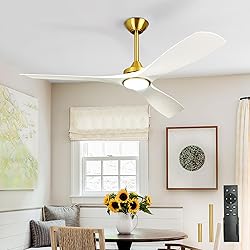 BvenuBigLite 52 Ceiling Fan with Light: White and