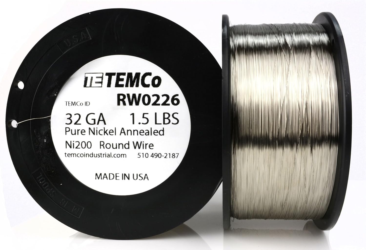 TEMCo Pure Nickel Wire 32 Gauge 1.5 lb non resistance AWG Ni200 Nickel