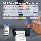 JADENS Bluetooth 4x6 Thermal Label Printer, 203 DPI, USB/BT, 50 Labels view 4