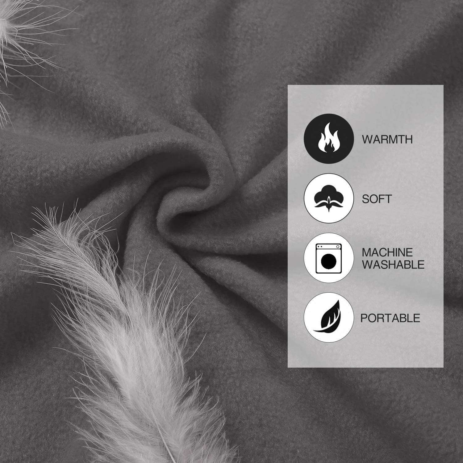 REDCAMP Fleece Sleeping Bag Liner with Hood, Great for Adult Warm or Cold Weather, 87" Long Full Sized Zipper Camping Blanket for Outdoor, Grey: Home & Kitchen