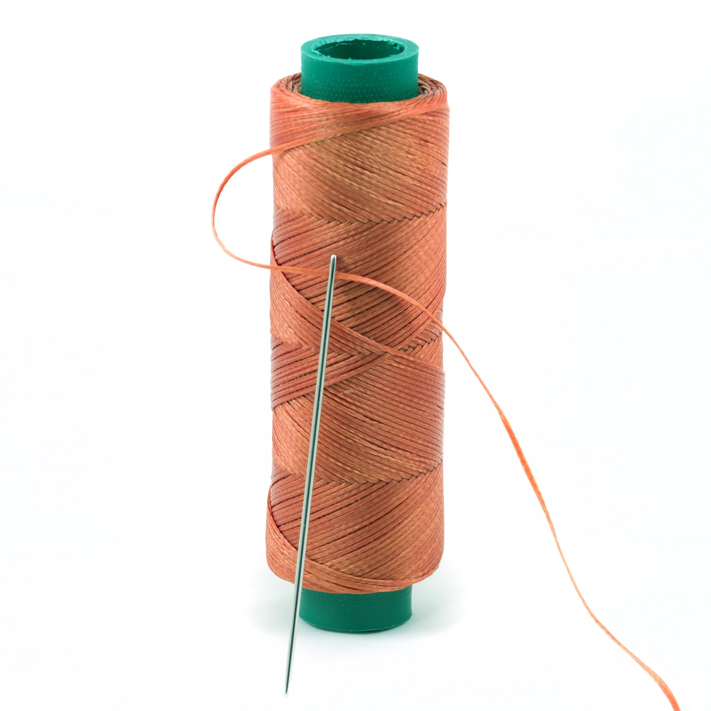Shelver Waxed Thread, Strong Thread for Leather, Upholstery, Shoe, Bag, incl. Needle (Colour: Brown)