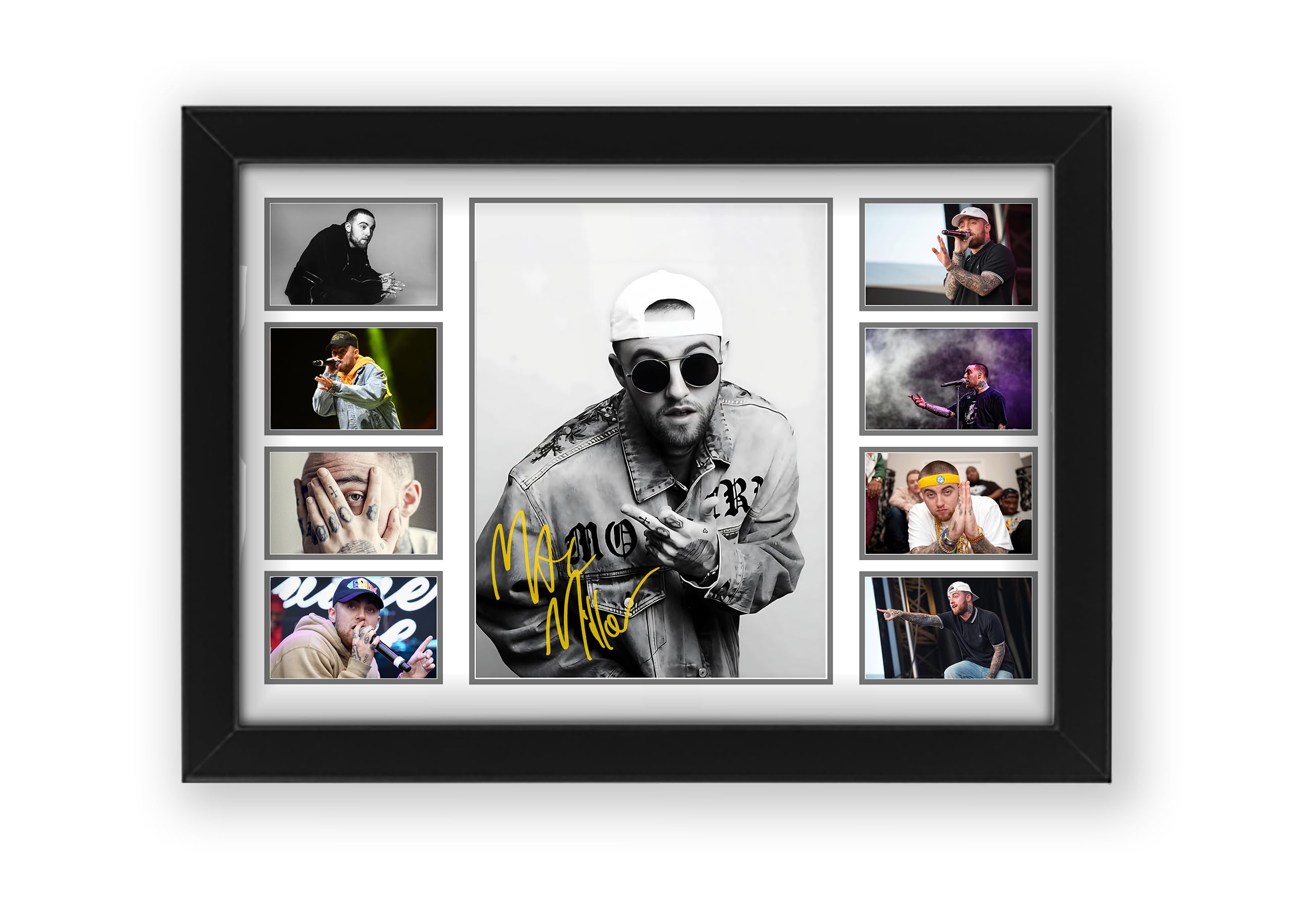 Mac Miller Signed Poster Print - Limited Edition Autograph Fan Gift – Collectible Memorabilia Merchandise (Framed A3 (30x40cm))