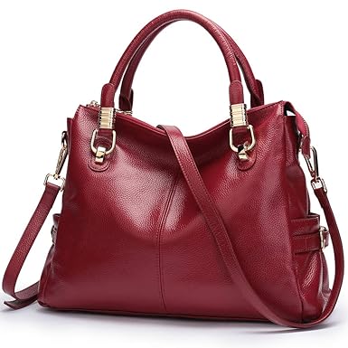 Vatan Womens Genuine Leather Handbag Urban Style Satchel Tote Bag Vintage Shoulder Top-Handle Crossbody Handbags Large Capacity