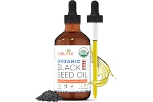 Naturise USDA Black Cumin Seed Oil Organic – Nigella Sativa Black Seed Oil Organic Cold Pressed & Unrefined in Glass Bottle – Vegan, Non-GMO Blackseed Nails & Hair Growth Oils (4 fl oz)